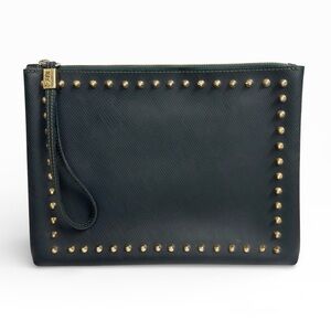 GUM Gianni Chiarini Studded Italian Wristlet Clutch Green Bag Italy